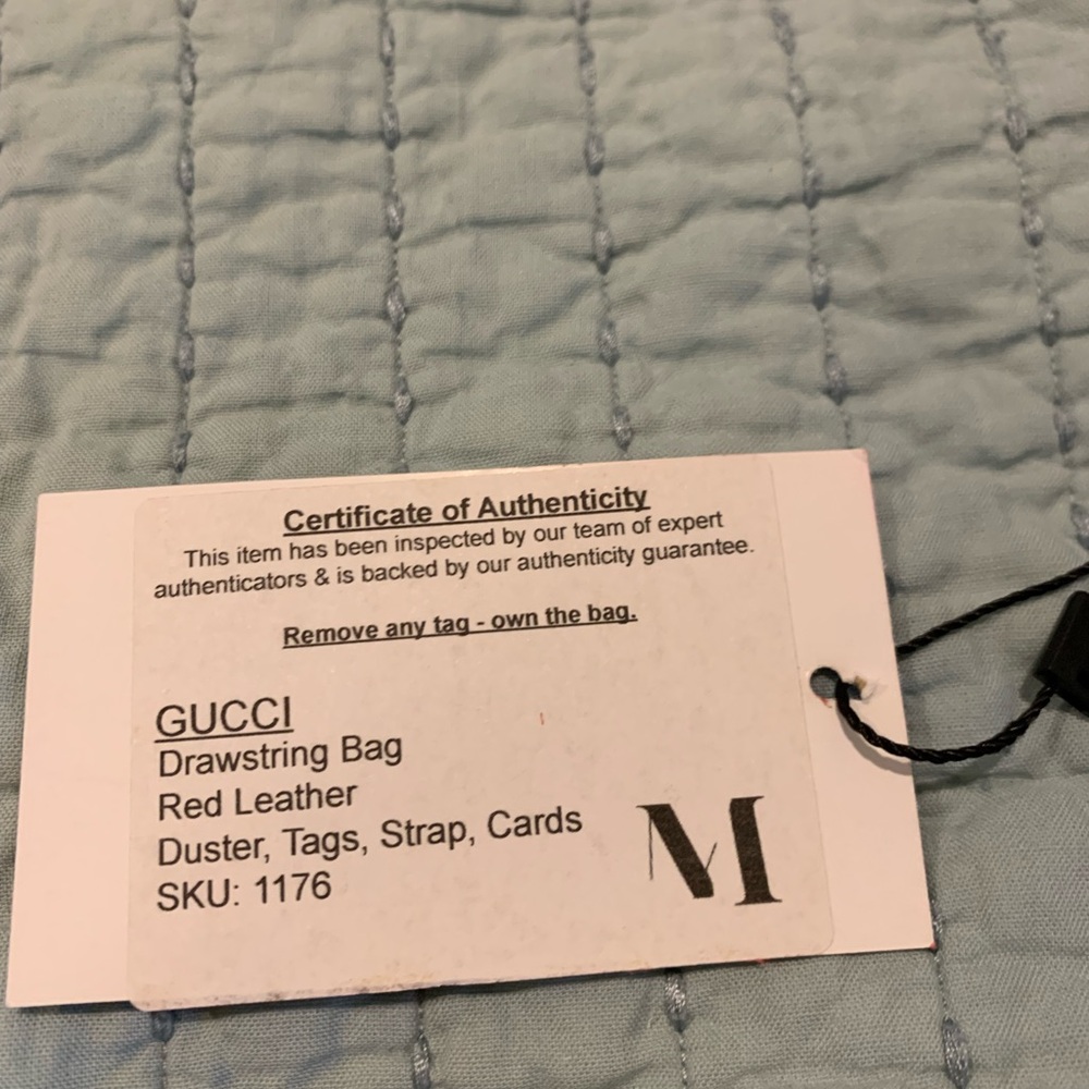 Gucci Red Leather Drawstring Bag - image 7